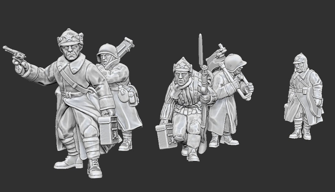 WWII Soviet Maxim MMG Squad (5 models) Various Scales Historical Wargaming