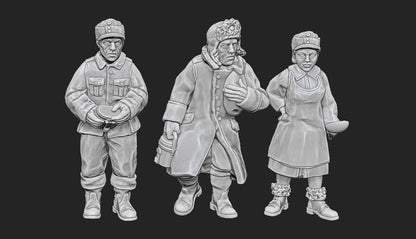WWII Finnish Cooks Set (3 models) Various Scales Historical Wargaming