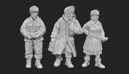 WWII Finnish Cooks Set (3 models) Various Scales Historical Wargaming