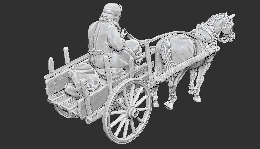 WWII Finnish Horse Drawn Cart Various Scales Historical Wargaming