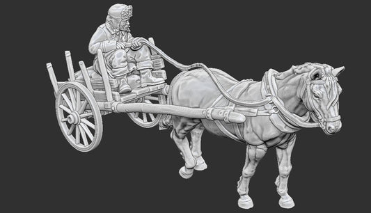 WWII Finnish Horse Drawn Cart Various Scales Historical Wargaming