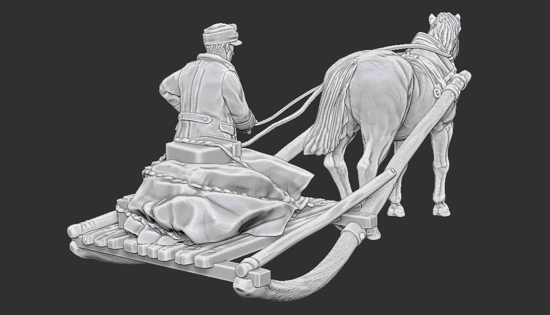 WWII Finnish Horse Drawn Sled Various Scales Historical Wargaming