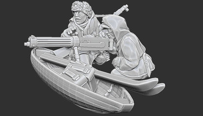 WWII Finnish Maxim MMG on Ahkio Sled Various Scales Historical Wargaming