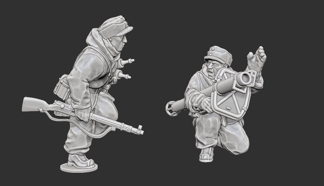 WWII Finnish Panzerschreck Team (2 models) Various Scales Historical Wargaming