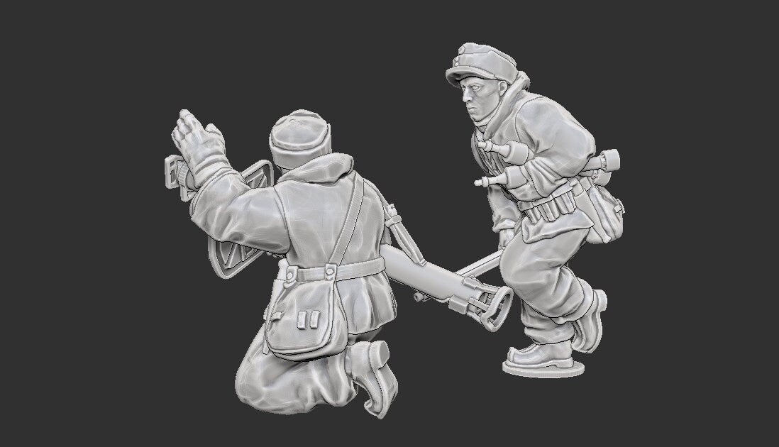WWII Finnish Panzerschreck Team (2 models) Various Scales Historical Wargaming