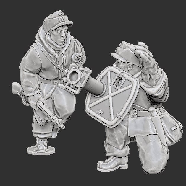 WWII Finnish Panzerschreck Team (2 models) Various Scales Historical Wargaming