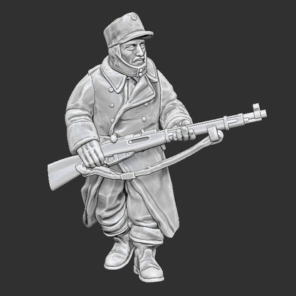 WWII Finnish Infantry Squad in Greatcoats Multipart Set (10 models) Various Scales Historical Wargaming (US tariffs are pre-paid by us)