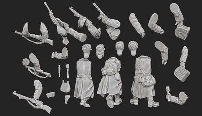 WWII Finnish Infantry Squad in Greatcoats Multipart Set (10 models) Various Scales Historical Wargaming (US tariffs are pre-paid by us)