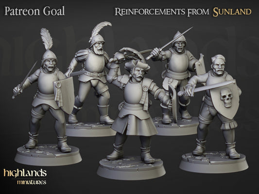 Fantasy Wargaming Highland Miniatures Sunland Swordsmen (10 Models) Various Scales