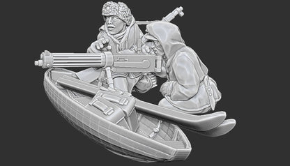 WWII Finnish Maxim MMG on Ahkio Sled Various Scales Historical Wargaming