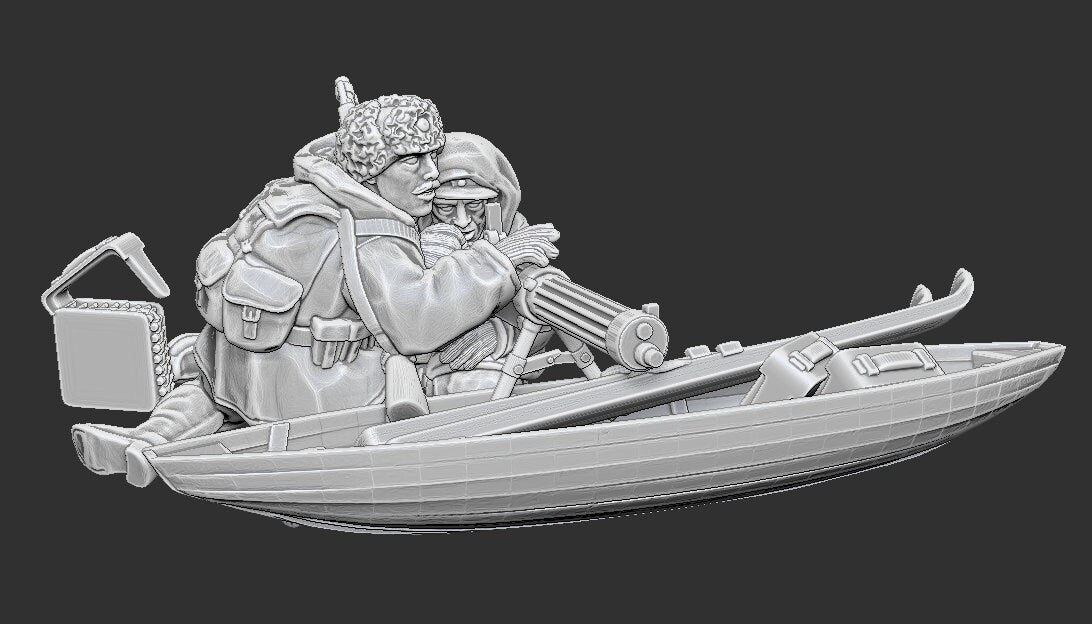 WWII Finnish Maxim MMG on Ahkio Sled Various Scales Historical Wargaming