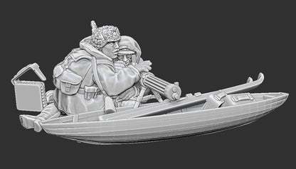 WWII Finnish Maxim MMG on Ahkio Sled Various Scales Historical Wargaming