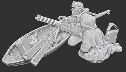 WWII Finnish Maxim MMG on Ahkio Sled Various Scales Historical Wargaming