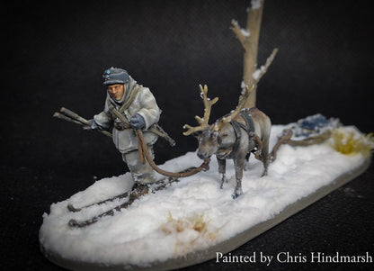 WWII Finnish Reindeer Sled Resin Various Scales Historical Wargaming