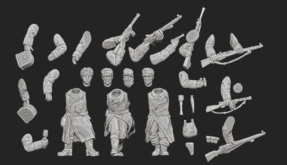 WWII Finnish Infantry Squad in Greatcoats Multipart Set (10 models) Various Scales Historical Wargaming (US tariffs are pre-paid by us)