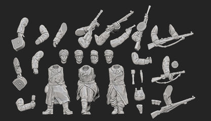 WWII Finnish Infantry Squad in Greatcoats Multipart Set (10 models) Various Scales Historical Wargaming