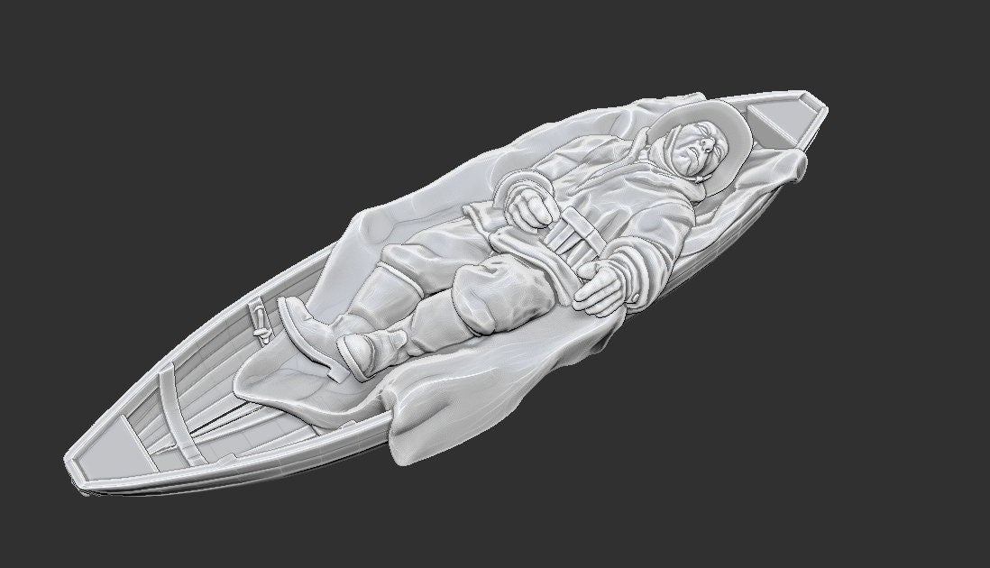 WWII Finnish Medic with Wounded Soldier on Sled Various Scales Historical Wargaming