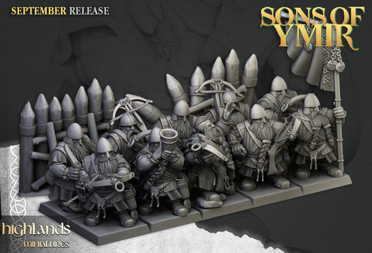 28mm Highland Miniatures Dwarfs Crossbowmen Unit (10)Fantasy