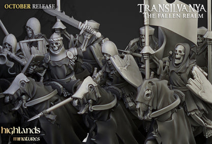 28mm Highland Miniatures Transilvanya Skeleton Knights Fantasy