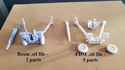 WWII US M2A1 105mm Howitzer Various Scales Historical Wargaming (1 model) (US tariffs are pre-paid by us)
