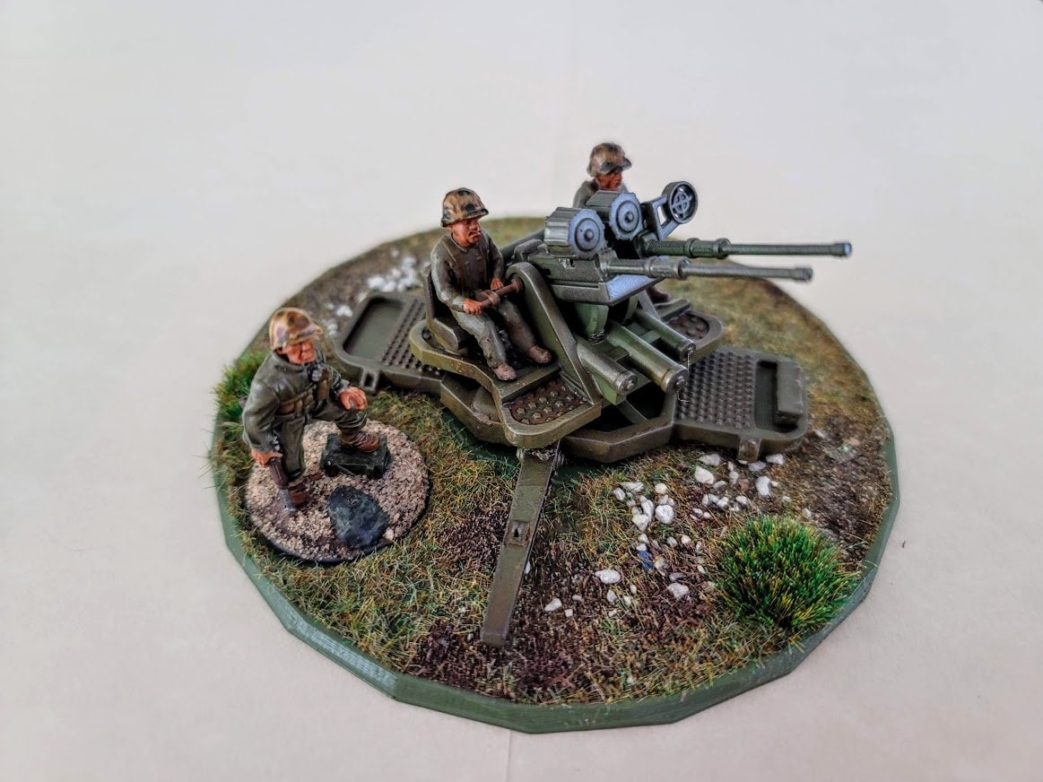 US Twin 20mm AA Gun Mark IV with 2 Gunners Various Scales Historical Wargaming
