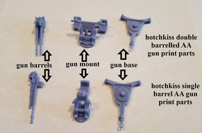 WWII French Hotchkiss 25mm AA Gun (2 guns) Various Scales Historical Wargaming (US tariffs are pre-paid by us)