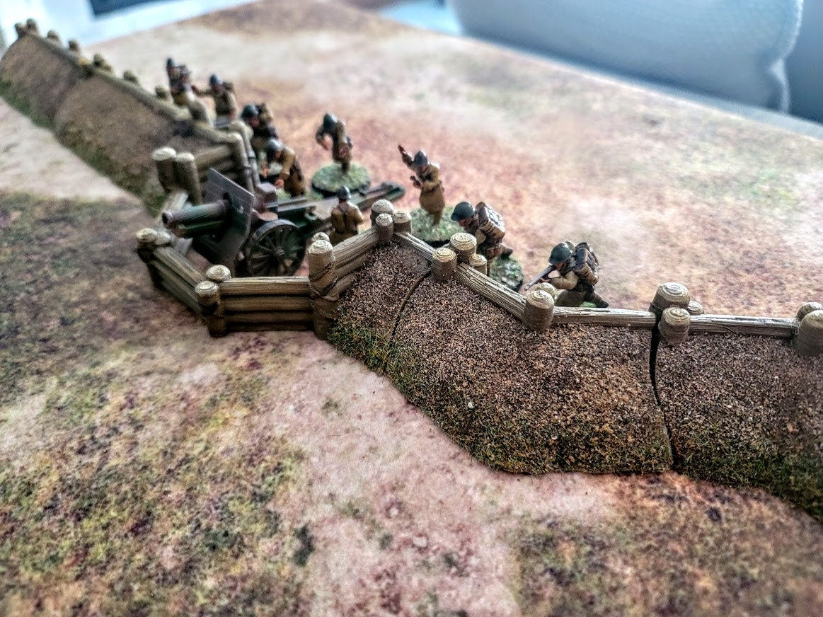 Wargaming Terrain WWII Seawall Bunker and Trenches Set Various Scales Historical Wargaming