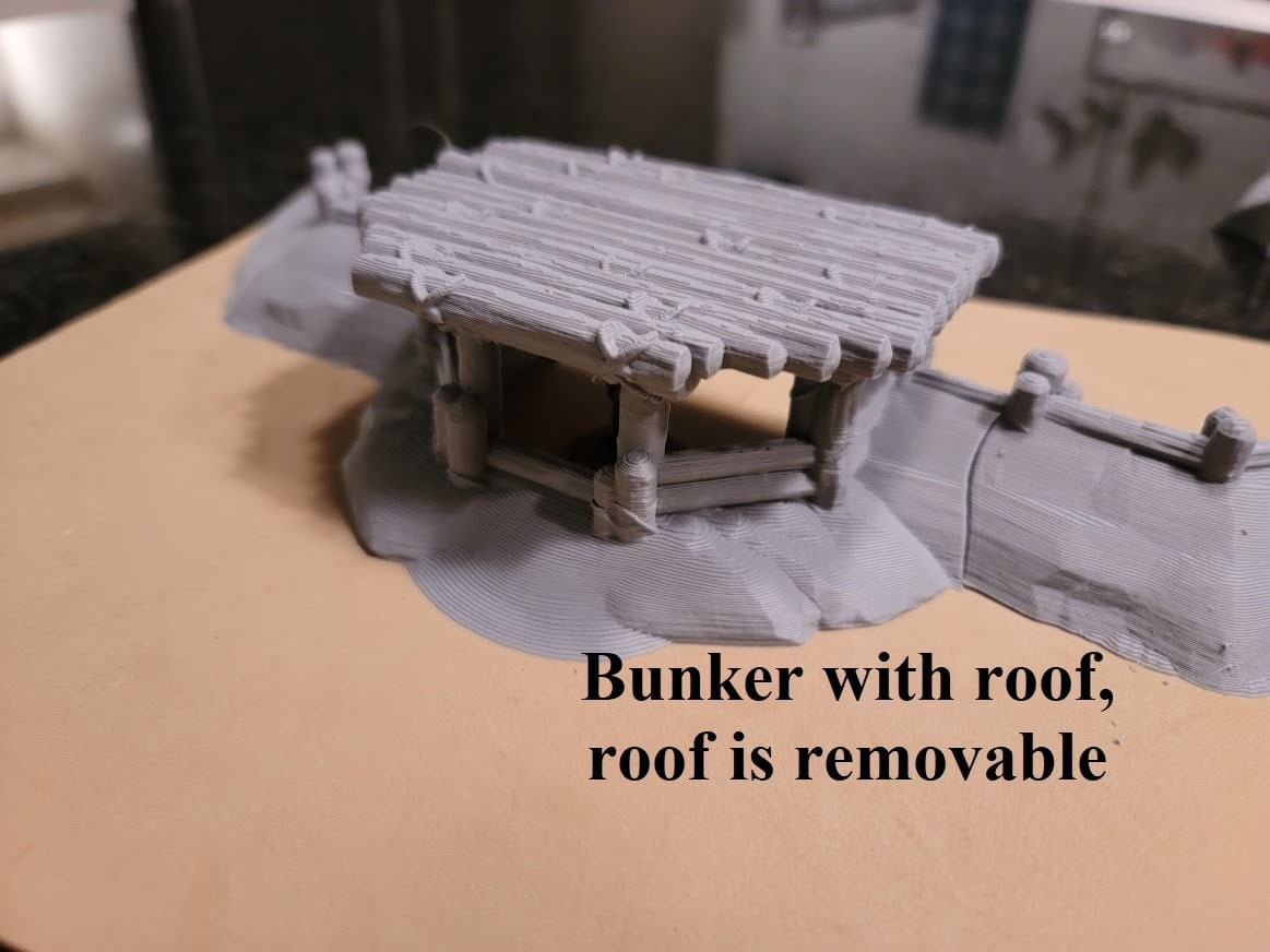 Wargaming Terrain WWII Seawall Bunker and Trenches Set Various Scales Historical Wargaming