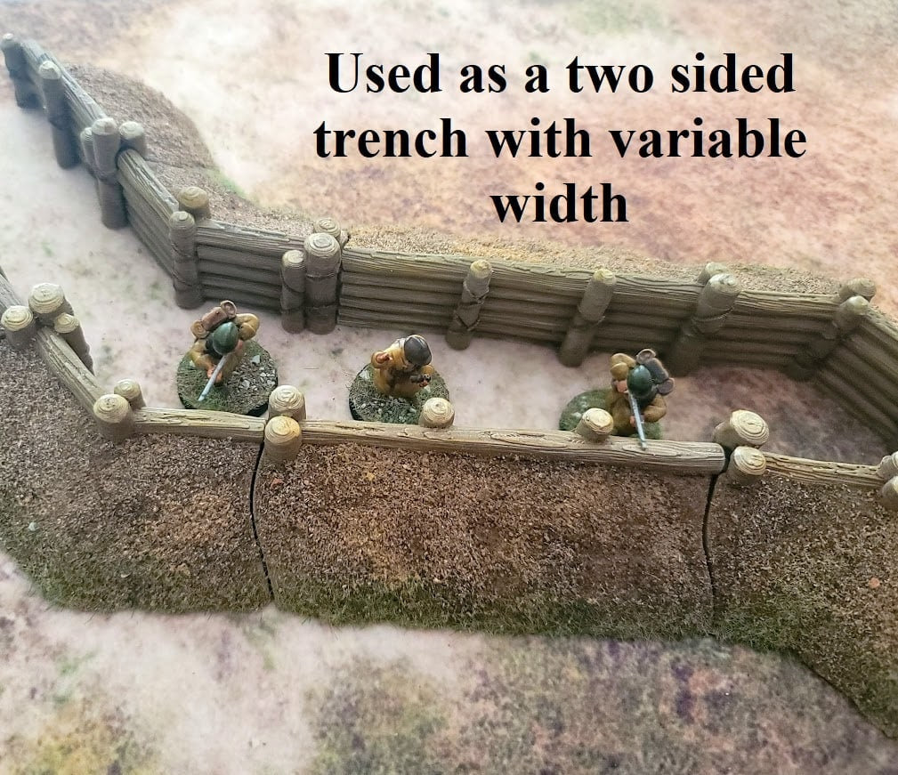 Wargaming Terrain WWII Seawall Bunker and Trenches Set Various Scales Historical Wargaming