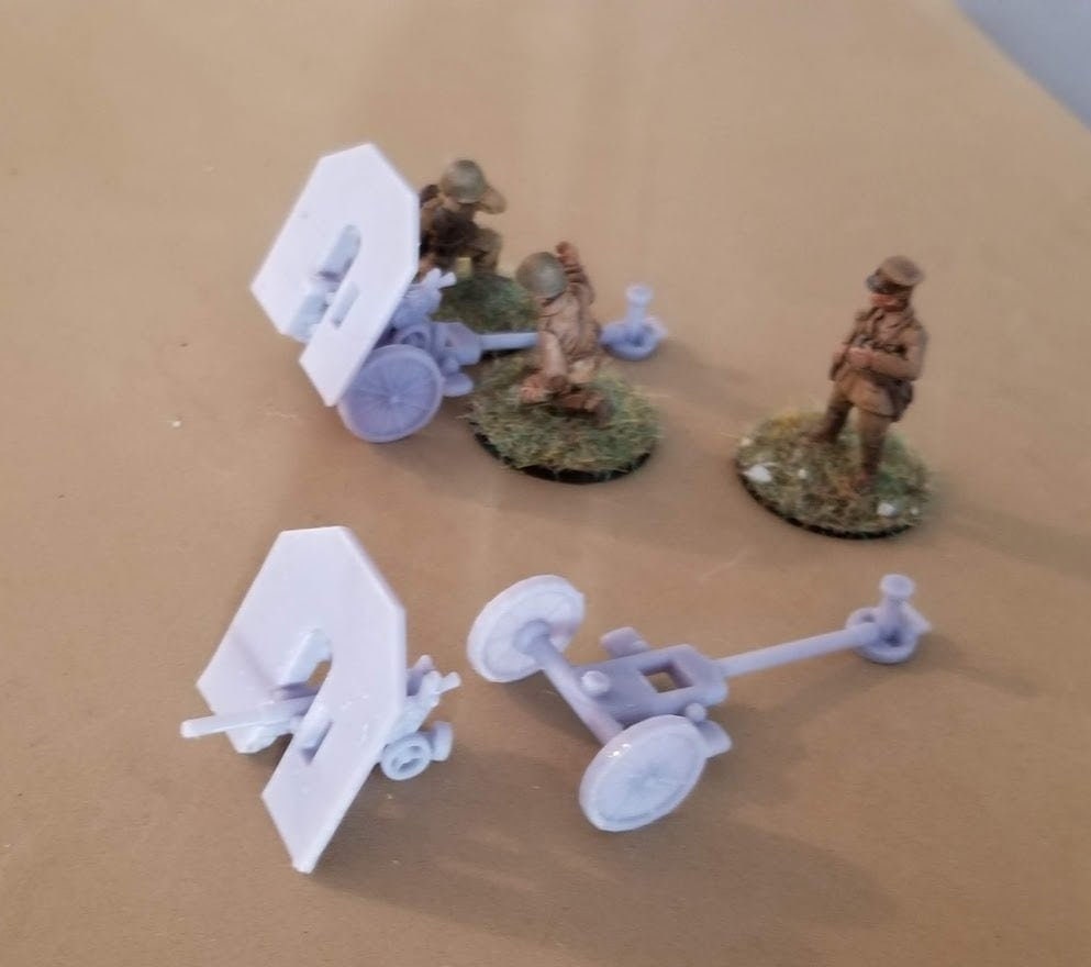 WWII German Skoda 37mm Hybrid Gun Various Scales Historical Wargaming (1 model)