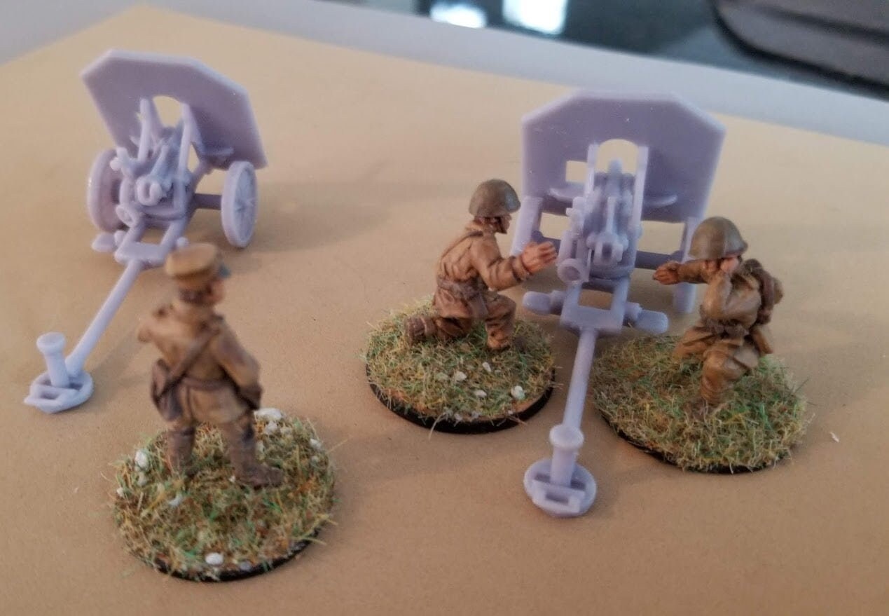 WWII German Skoda 37mm Hybrid Gun Various Scales Historical Wargaming (1 model)