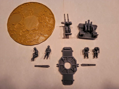 US Twin 20mm AA Gun Mark IV with 2 Gunners Various Scales Historical Wargaming