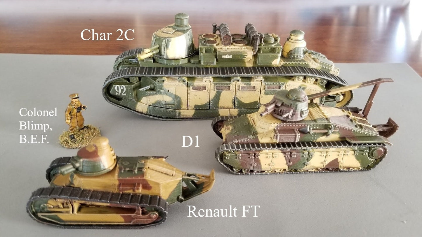 WWII French Char 2C Tank Various Scales Historical Wargaming (US tariffs are pre-paid by us)