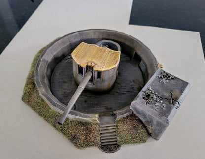 Wargaming Terrain Coastal Gun Emplacement Various Scales Historical Wargaming (US tariffs are pre-paid by us)