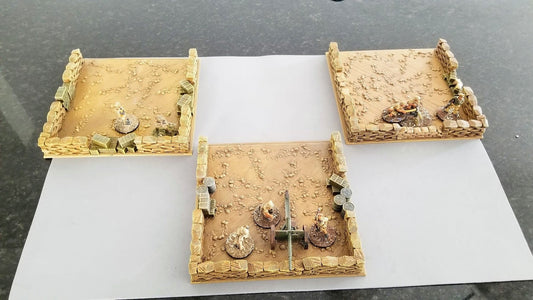 Wargaming Terrain Italian Defensive Positions (set of 3) Various Scales Historical Wargaming