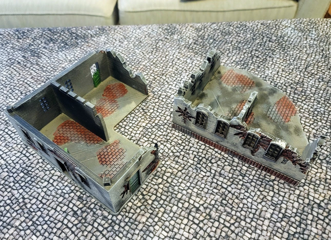 Wargaming Terrain Urban Ruins and Barricade Set Various Scales Historical Wargaming