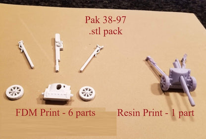 WWII German PAK 38/97 Anti Tank Gun Various Scales Historical Wargaming (1 model)