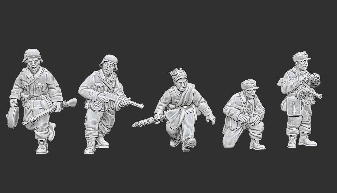 WWII Finnish Summer Command 1st Wave Squad (5 models) Various Scales Historical Wargaming