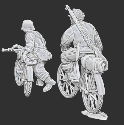 WWII Finnish Summer Bikers (2 models) Various Scales Historical Wargaming