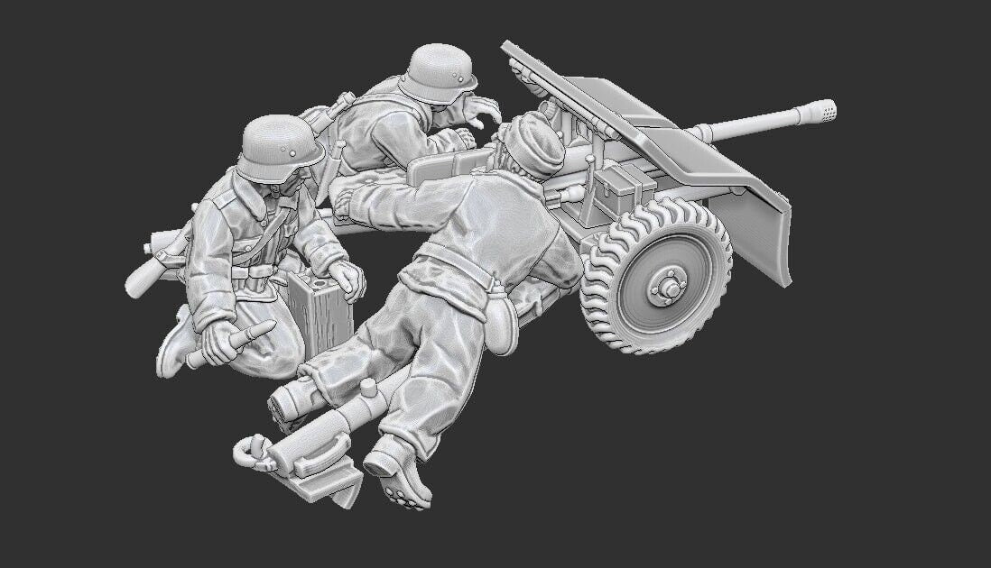 WWII Summer Finnish Bofors Anti Tank Gun with Crew Various Scales Historical Wargaming