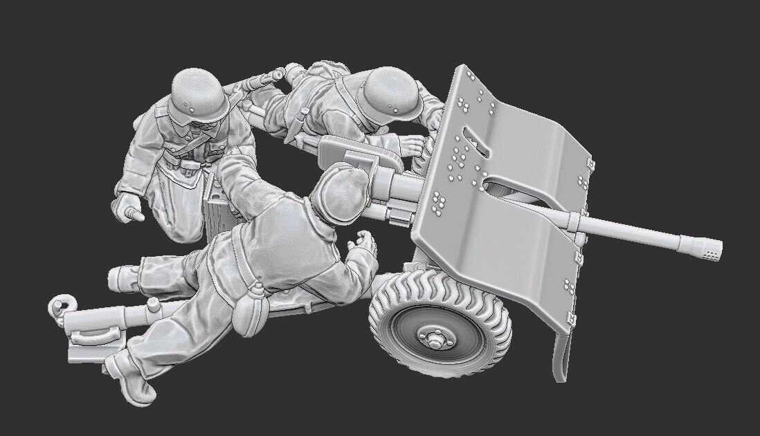 WWII Summer Finnish Bofors Anti Tank Gun with Crew Various Scales Historical Wargaming (US tariffs are pre-paid by us)