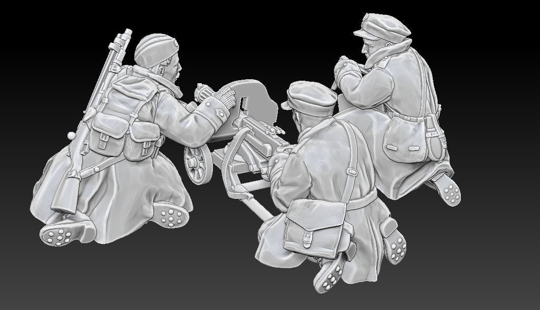 WWII Polish People’s Army Maxim Team (3 models) Various Scales Historical Wargaming (US tariffs are pre-paid by us)