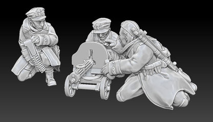 WWII Polish People’s Army Maxim Team (3 models) Various Scales Historical Wargaming