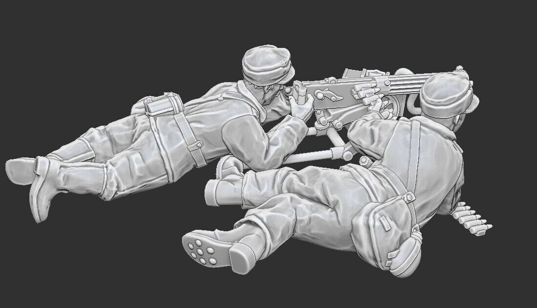 WWII Finnish Summer Maxim Team (2 models) Various Scales Historical Wargaming