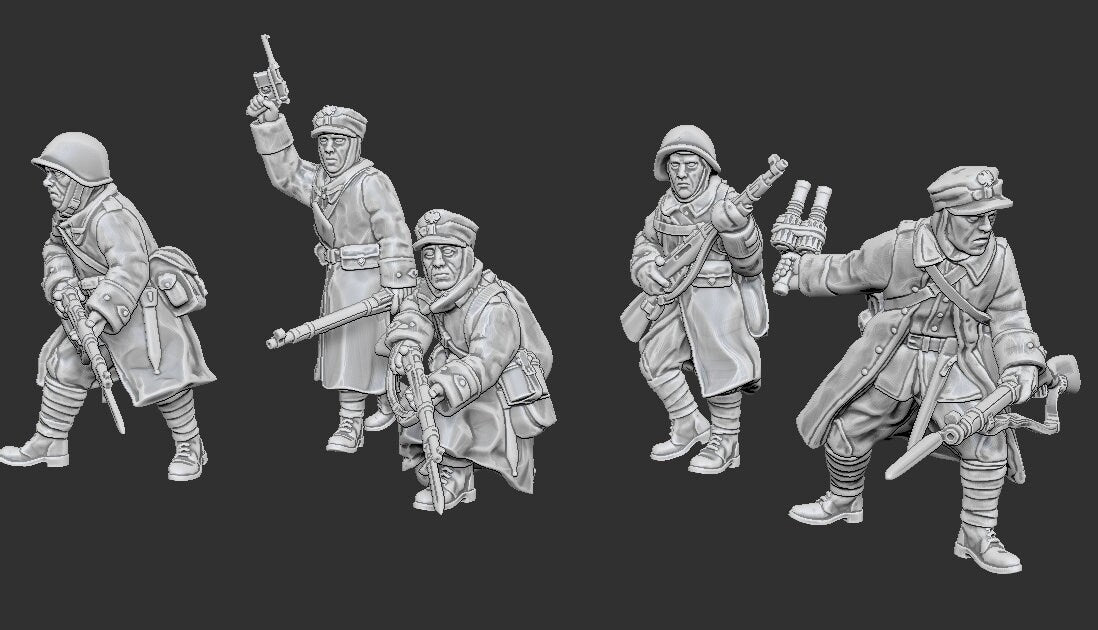 WWII Infantry Polish Rifleman (5 models) Various Scales Historical Wargaming