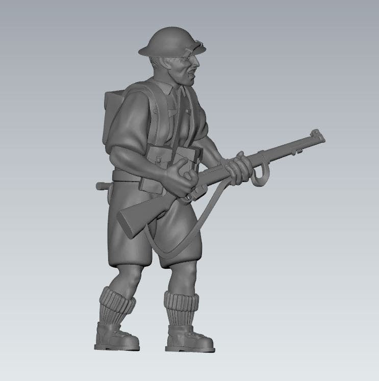 WWII British 8th Army Combat Squad (6 models) Various Scales Historical Wargaming