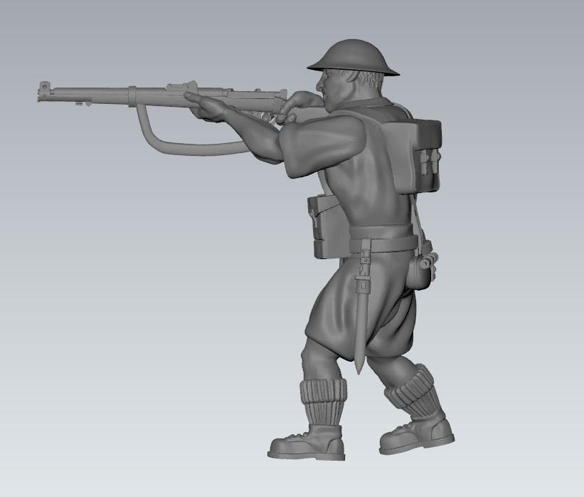 WWII British 8th Army Combat Squad (6 models) Various Scales Historical Wargaming