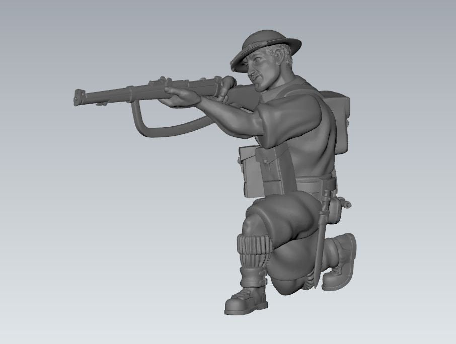 WWII British 8th Army Combat Squad (6 models) Various Scales Historical Wargaming