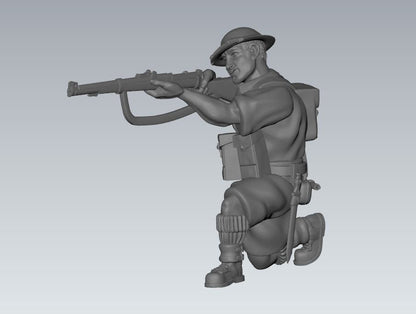 WWII British 8th Army Combat Squad (6 models) Various Scales Historical Wargaming