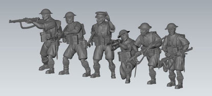 WWII British 8th Army Combat Squad (6 models) Various Scales Historical Wargaming